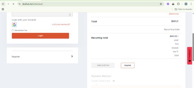 Inkydeals checkout page showing Inkydeals discount code box | Screenshot taken by SimplyCodes community member on Jul 17, 2025