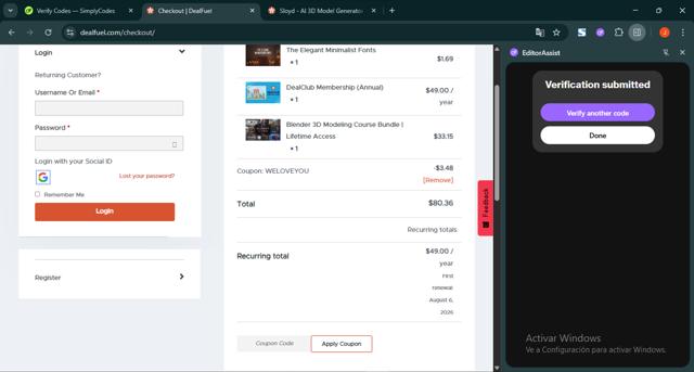 Inkydeals checkout page showing Inkydeals discount code box | Screenshot taken by SimplyCodes community member on Aug 6, 2025