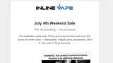 Inline Vape coupon verification screenshot