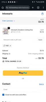 H60 coupon verification screenshot