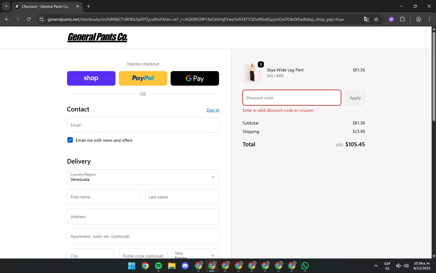 InMotion coupon code screenshot showing code V8COVER applied at InMotion checkout page. Uploaded by SimplyCodes community member BATMANJA on Dec 8, 2025