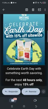 EARTHDAY coupon verification screenshot