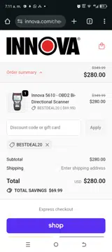 BESTDEAL20 coupon verification screenshot