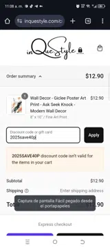 2025save40p coupon verification screenshot