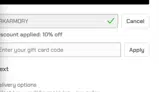 Insane Kydex Creations coupon verification screenshot
