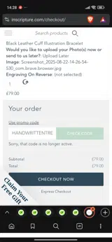 HANDWRITTENTREASURES coupon verification screenshot