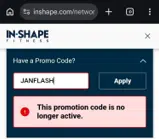 In-Shape coupon verification screenshot
