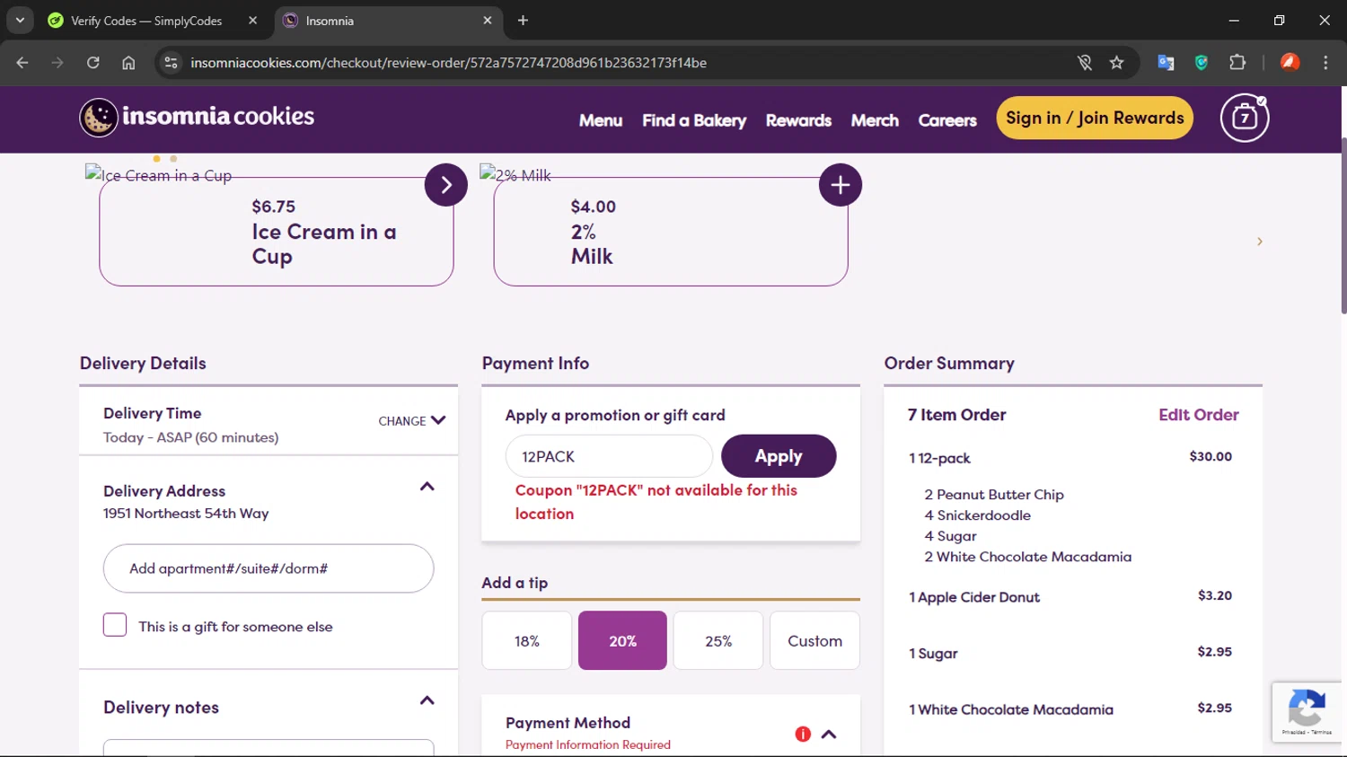 how to use Insomnia Cookies coupons