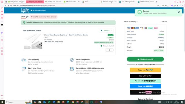 Inspire Uplift checkout page showing Inspire Uplift coupon code box | Screenshot taken by SimplyCodes community member on May 27, 2025