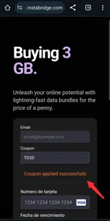 TD20 coupon verification screenshot