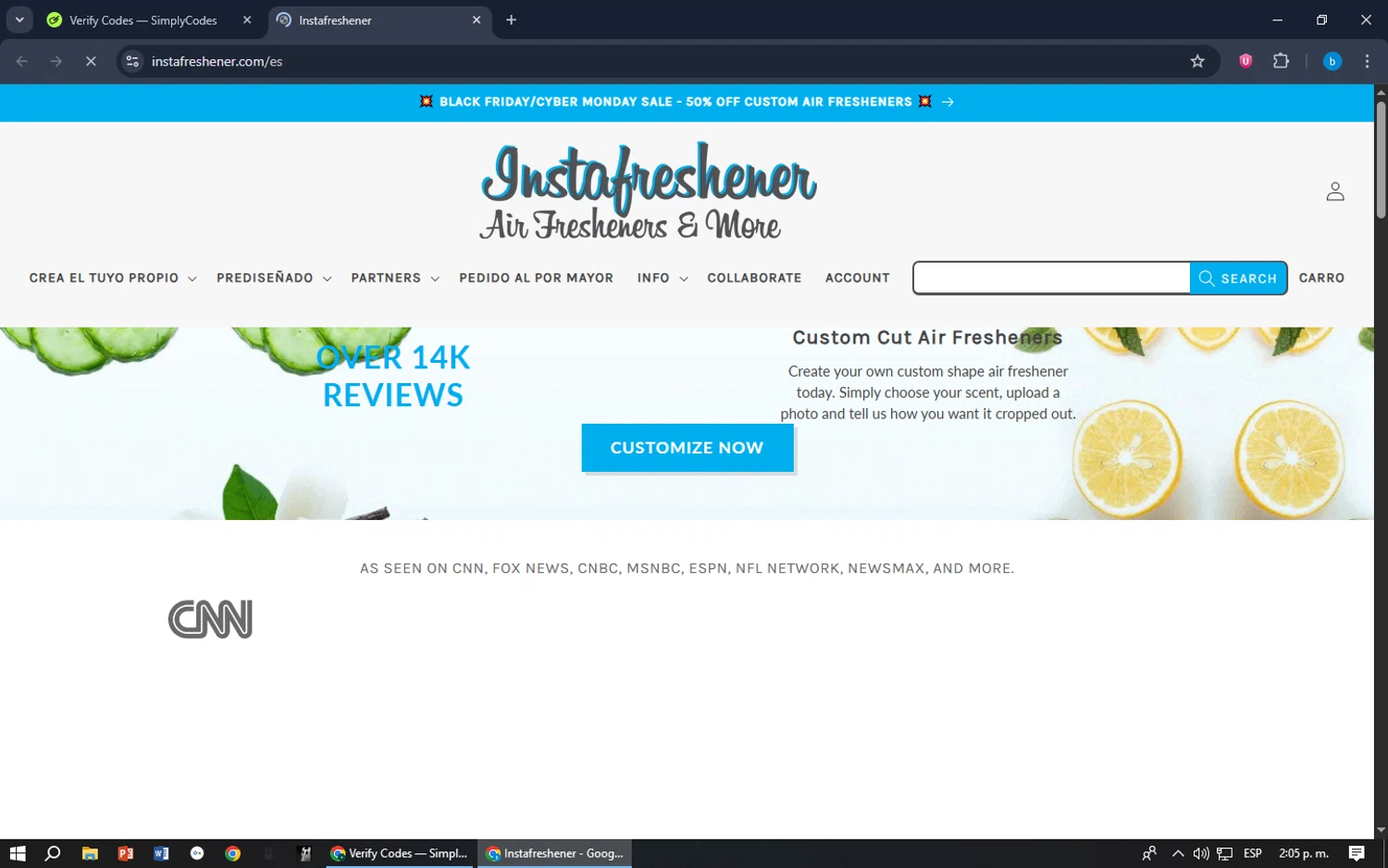 Instafreshener discount code screenshot showing code BERAIAGIGI applied at Instafreshener checkout page. Uploaded by SimplyCodes community member bilijr on Dec 3, 2025