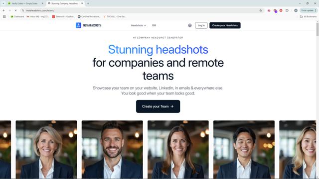 InstaHeadshots checkout page showing InstaHeadshots promo code box | Screenshot taken by SimplyCodes community member on Mar 21, 2025