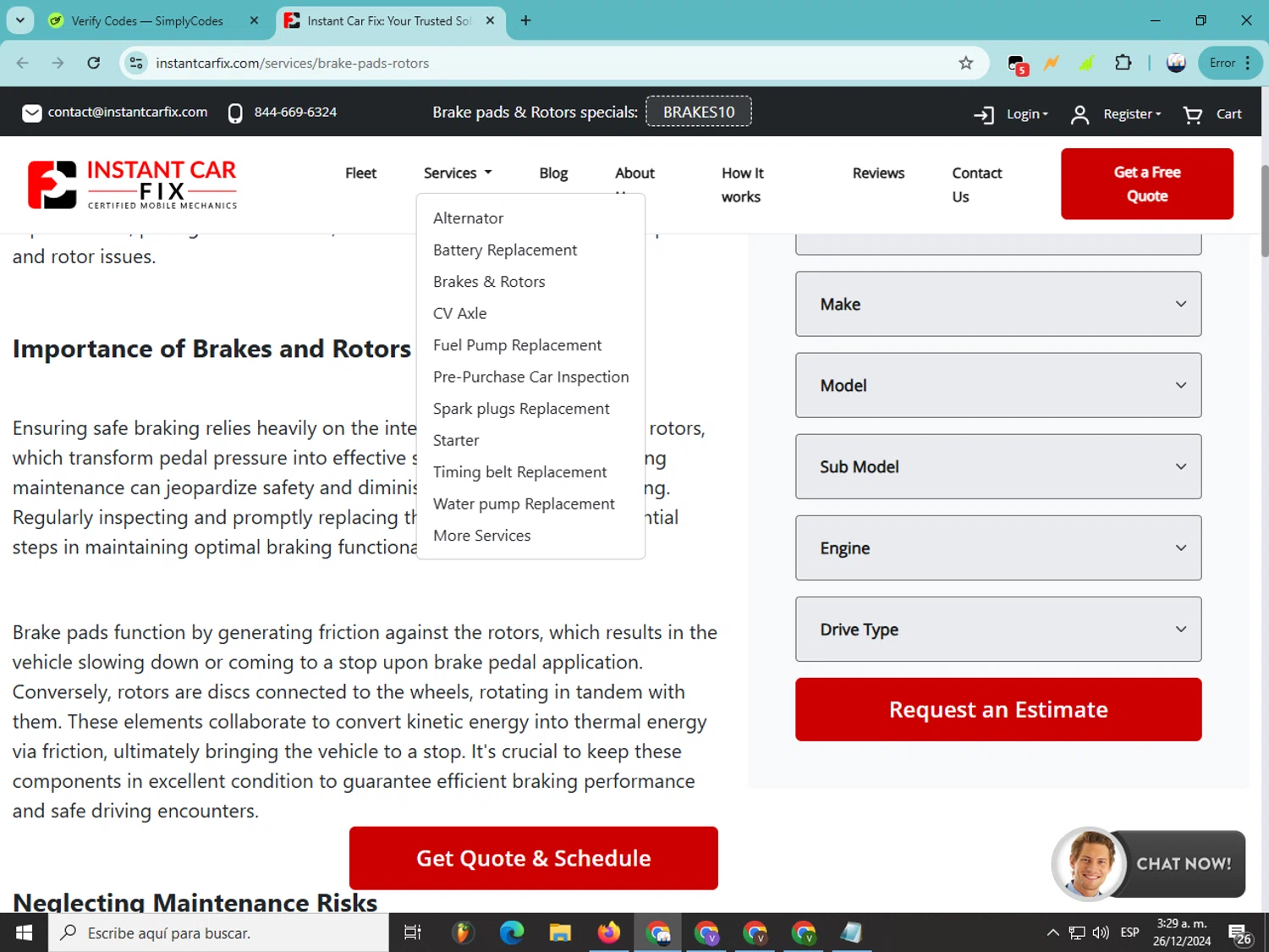 Instant Car Fix checkout page showing Instant Car Fix promo code box | Screenshot taken by SimplyCodes community member on Dec 26, 2024