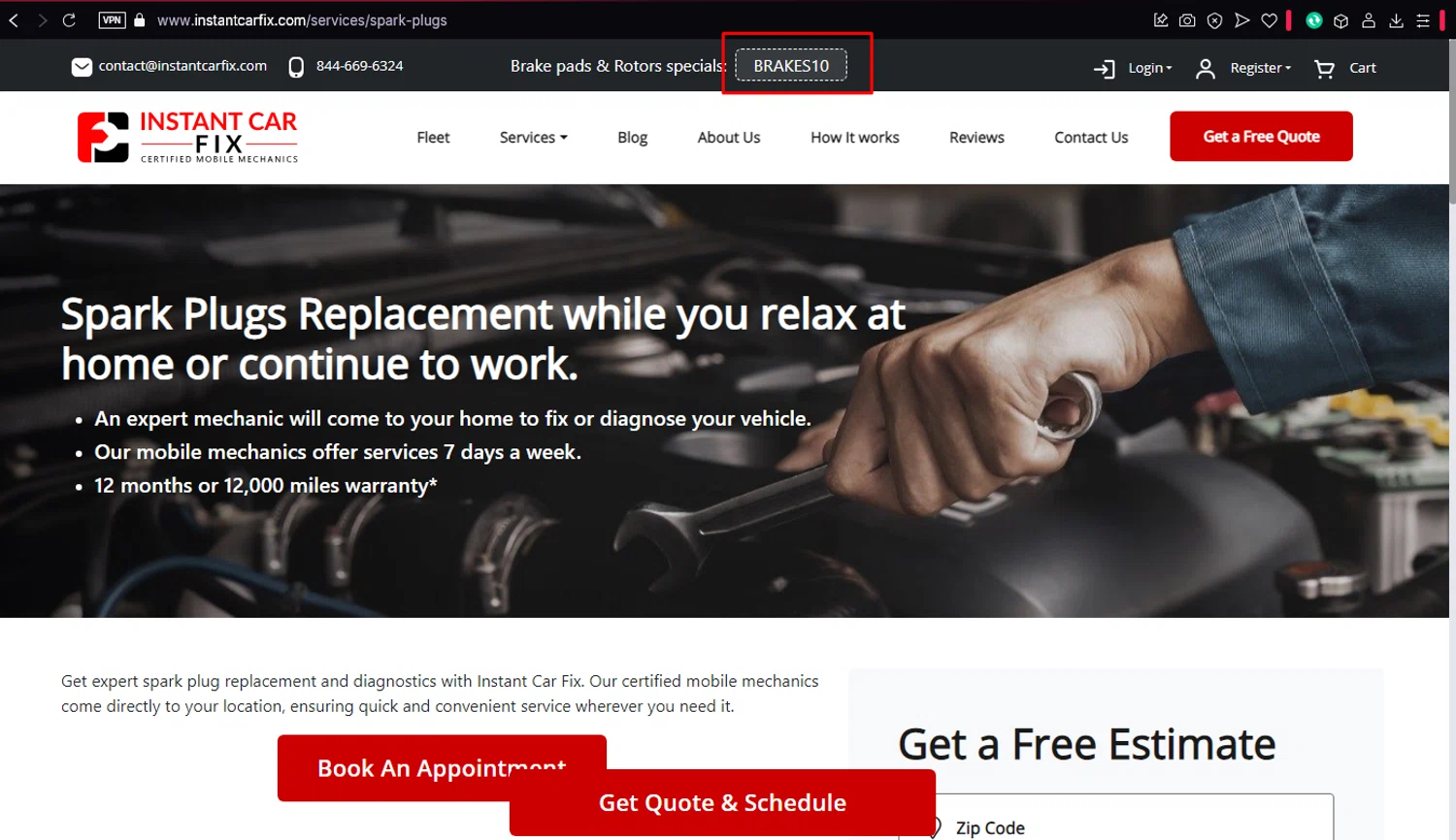 Instant Car Fix checkout page showing Instant Car Fix promo code box | Screenshot taken by SimplyCodes community member on Jan 24, 2025