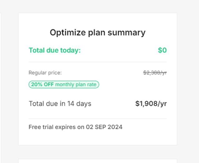 Instapage checkout page showing Instapage promo code box | Screenshot taken by SimplyCodes community member on Aug 19, 2024