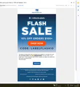 LABELFLASH10 coupon verification screenshot