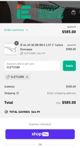Integrated Engineering coupon verification screenshot