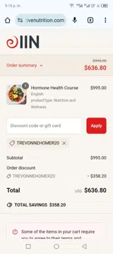 TREVONNEHOMER20 coupon verification screenshot