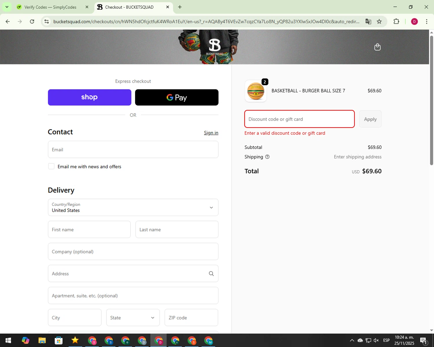 Integrative Peptides coupon code screenshot showing code Longevity10 applied at Integrative Peptides checkout page. Uploaded by SimplyCodes community member CodeVoyager5621 on Nov 25, 2025