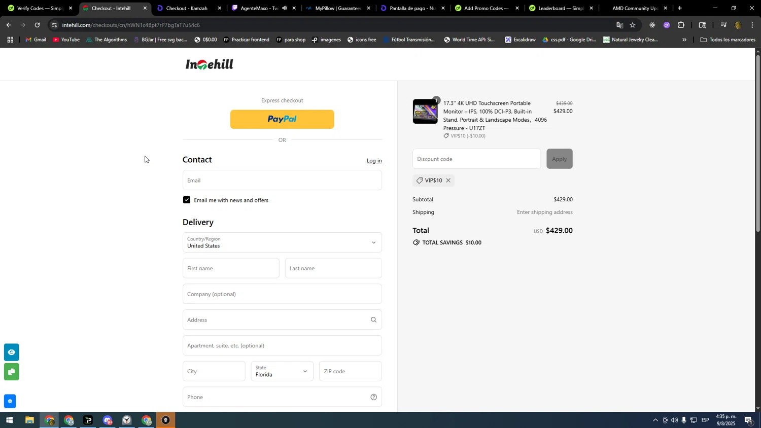 Intehill promo code screenshot showing code VIP$10 applied at Intehill checkout page. Uploaded by SimplyCodes community member SOOOOOOOOOOOOOOOOOOOOOOO on Aug 9, 2025