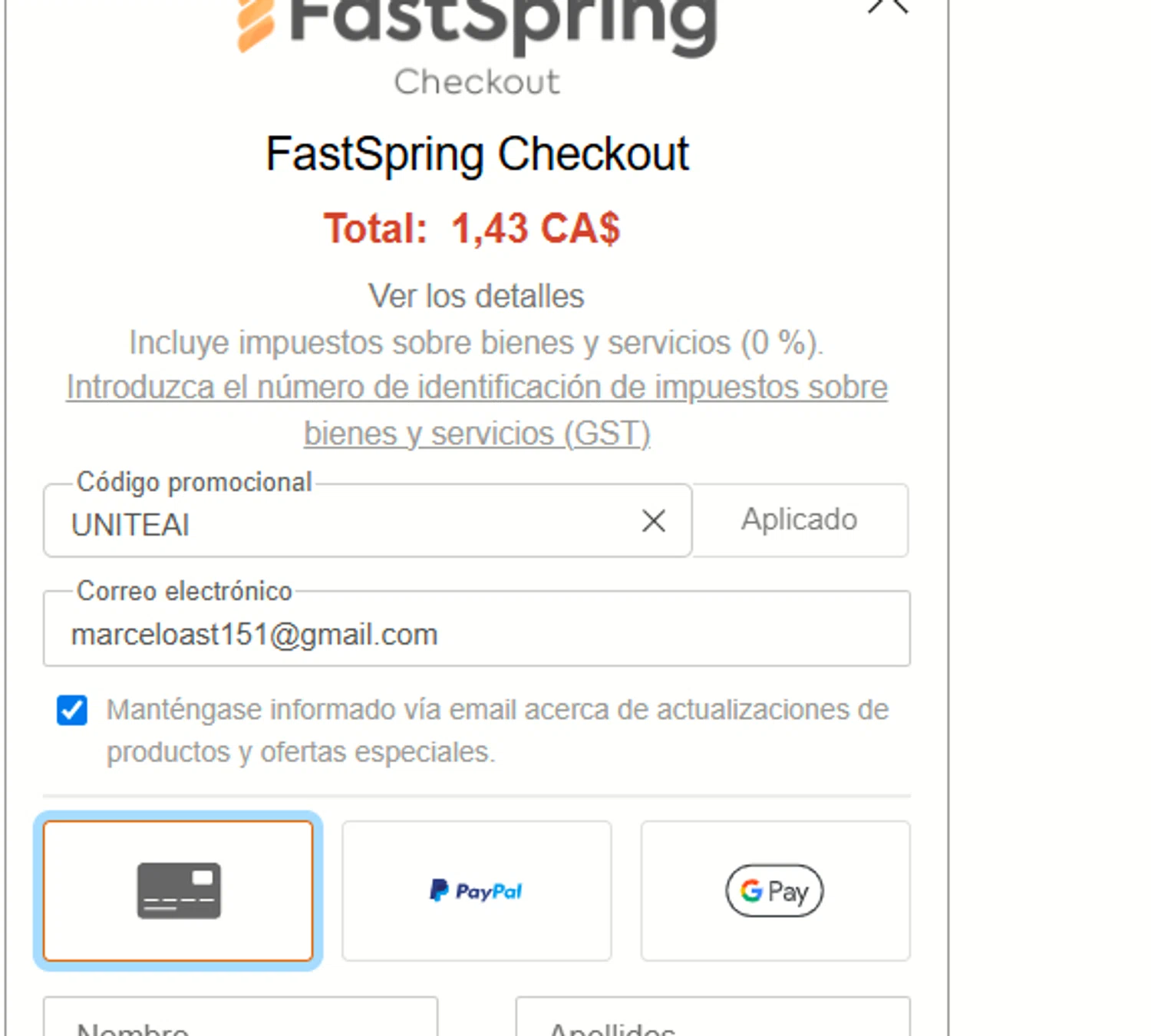 intellectia.AI promo code screenshot showing code UNITEAI applied at intellectia.AI checkout page. Uploaded by SimplyCodes community member a2d2c2d211 on Dec 18, 2025