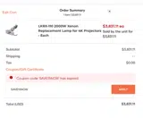 SAVE15NOW coupon verification screenshot