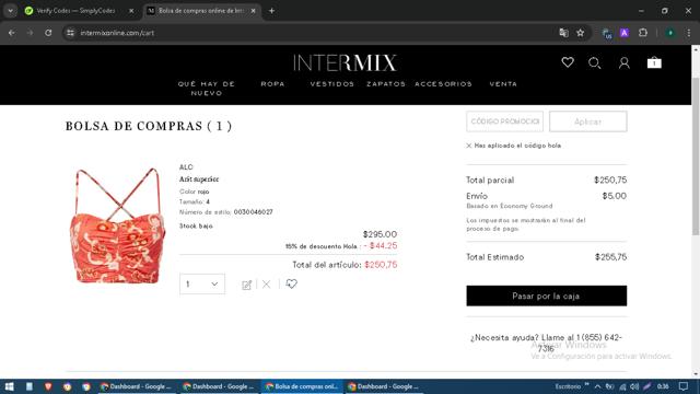 Intermix checkout page showing Intermix promo code box | Screenshot taken by SimplyCodes community member on Jul 22, 2024