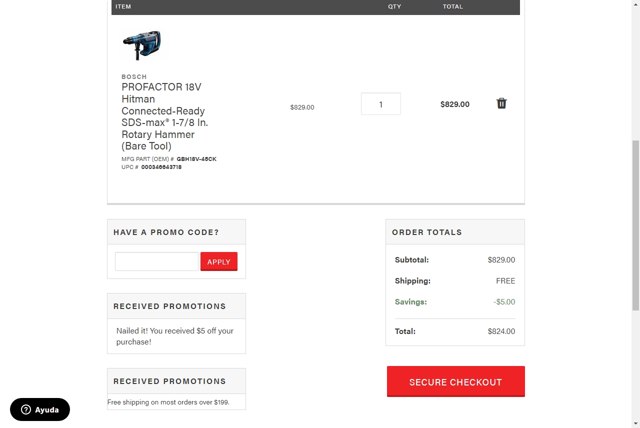International Tool checkout page showing International Tool promo code box | Screenshot taken by SimplyCodes community member on Nov 22, 2022