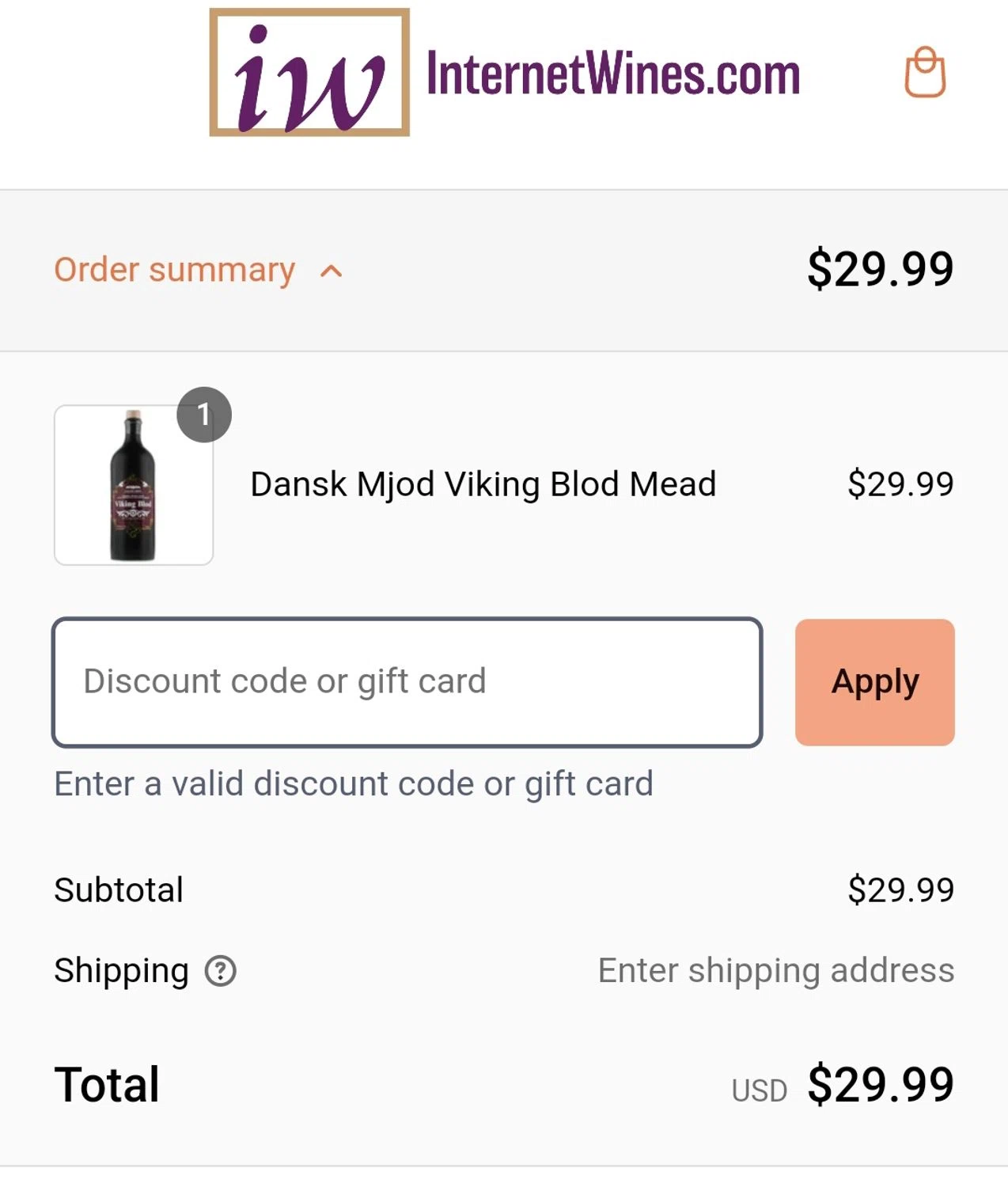 Internet Wines discount code screenshot showing code MEMORIAL12 applied at Internet Wines checkout page. Uploaded by SimplyCodes community member Kaylaytone on Feb 3, 2025