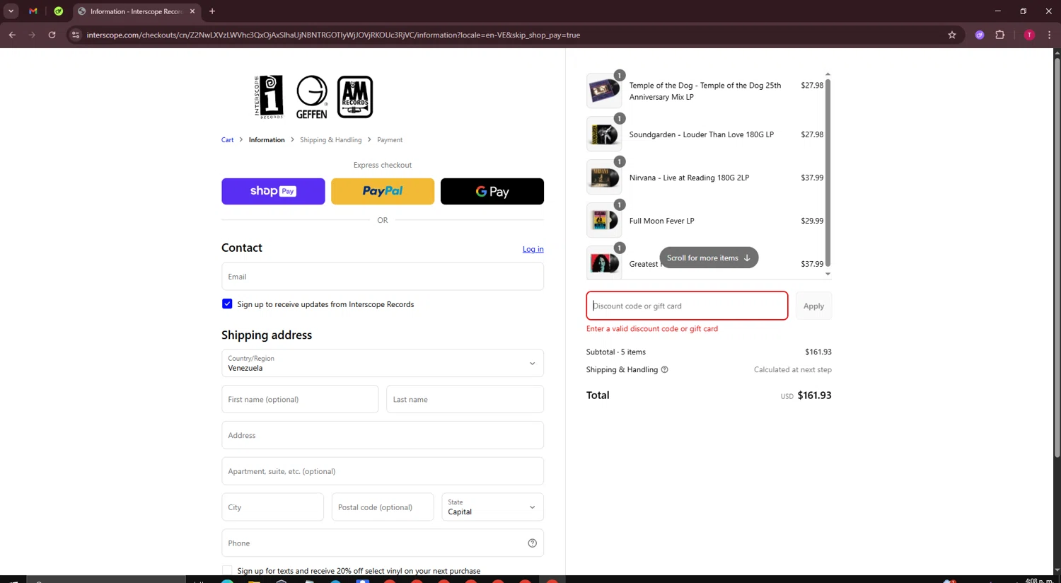 Interscope Records discount code screenshot showing code DAD20 applied at Interscope Records checkout page. Uploaded by SimplyCodes community member WiseScout3498 on Jun 17, 2025