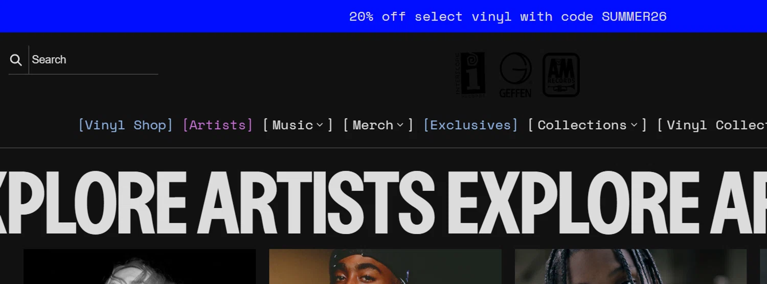 Interscope Records promo code screenshot showing code SUMMER26 applied at Interscope Records checkout page. Uploaded by SimplyCodes community member josemiguelaponte on May 21, 2026