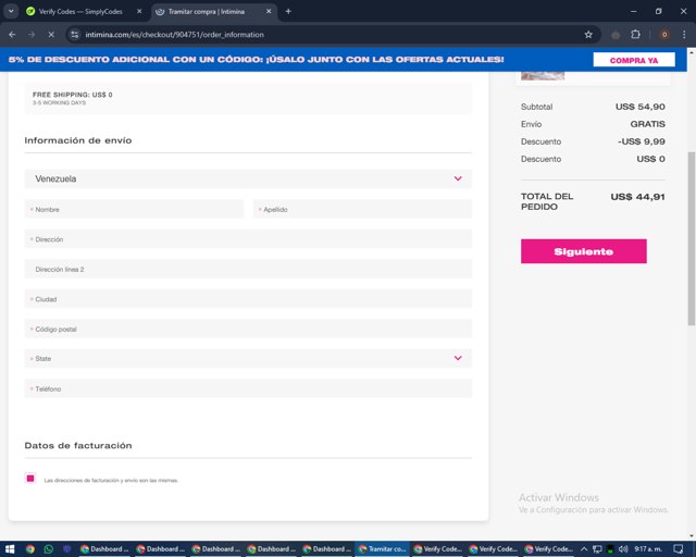 Intimina checkout page showing Intimina promo code box | Screenshot taken by SimplyCodes community member on Jan 8, 2025
