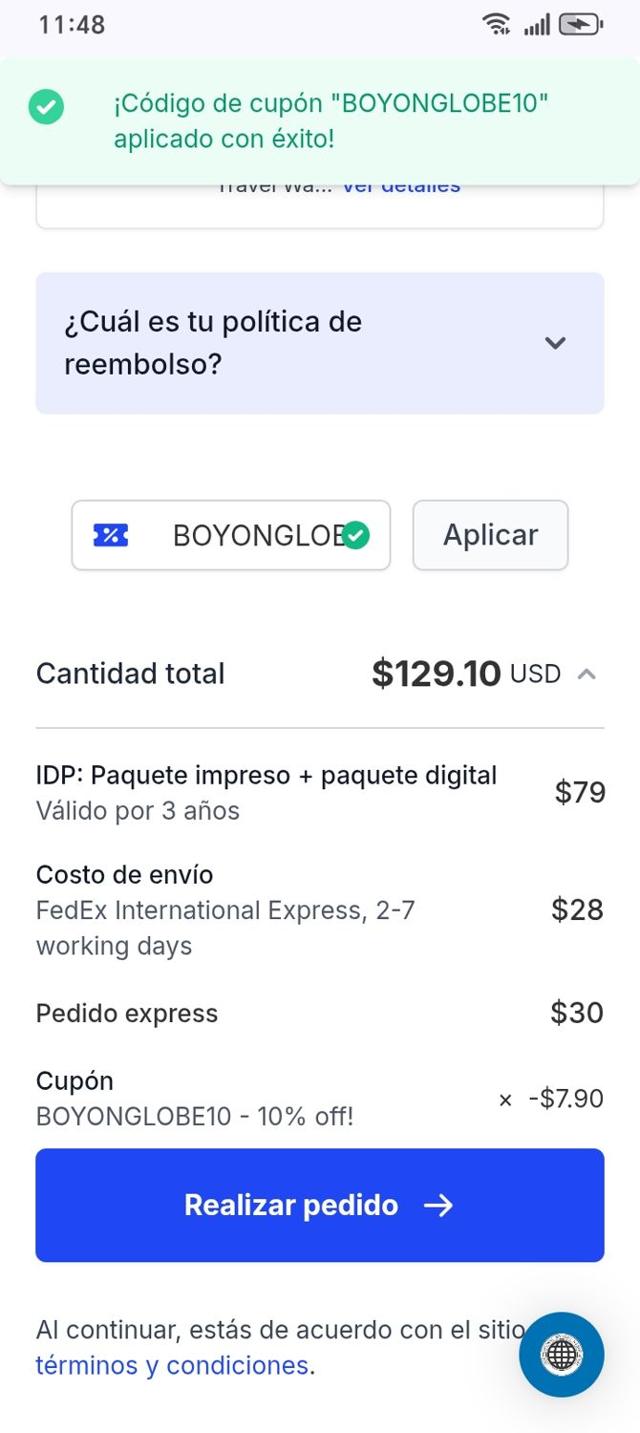 International Drivers Association checkout page showing International Drivers Association coupon code box | Screenshot taken by SimplyCodes community member on Jul 23, 2025
