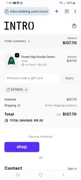 EXTRA10 coupon verification screenshot