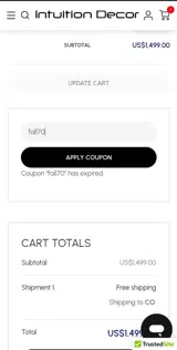 fall70 coupon verification screenshot