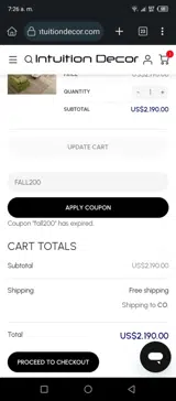 FALL200 coupon verification screenshot