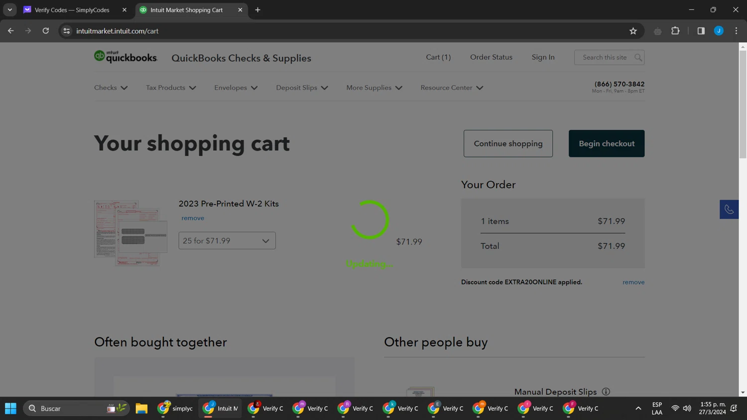 where to use QuickBooks promo code box