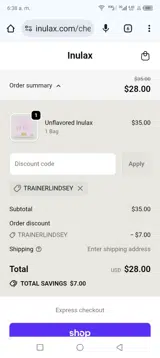 TRAINERLINDSEY coupon verification screenshot
