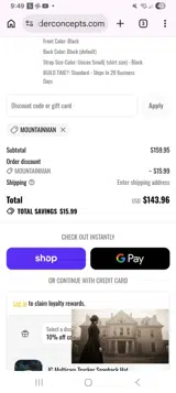 Invader Concepts coupon verification screenshot