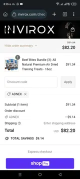 ADNEX coupon verification screenshot