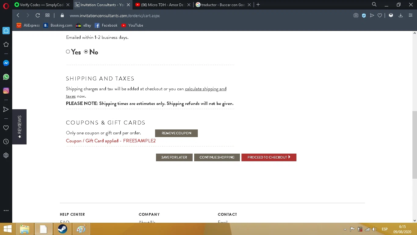 Invitation Consultants checkout page showing Invitation Consultants promo code box | Screenshot taken by SimplyCodes community member on Aug 10, 2020
