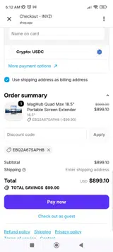 INVZI coupon verification screenshot