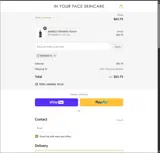 IN YOUR FACE SKINCARE coupon verification screenshot