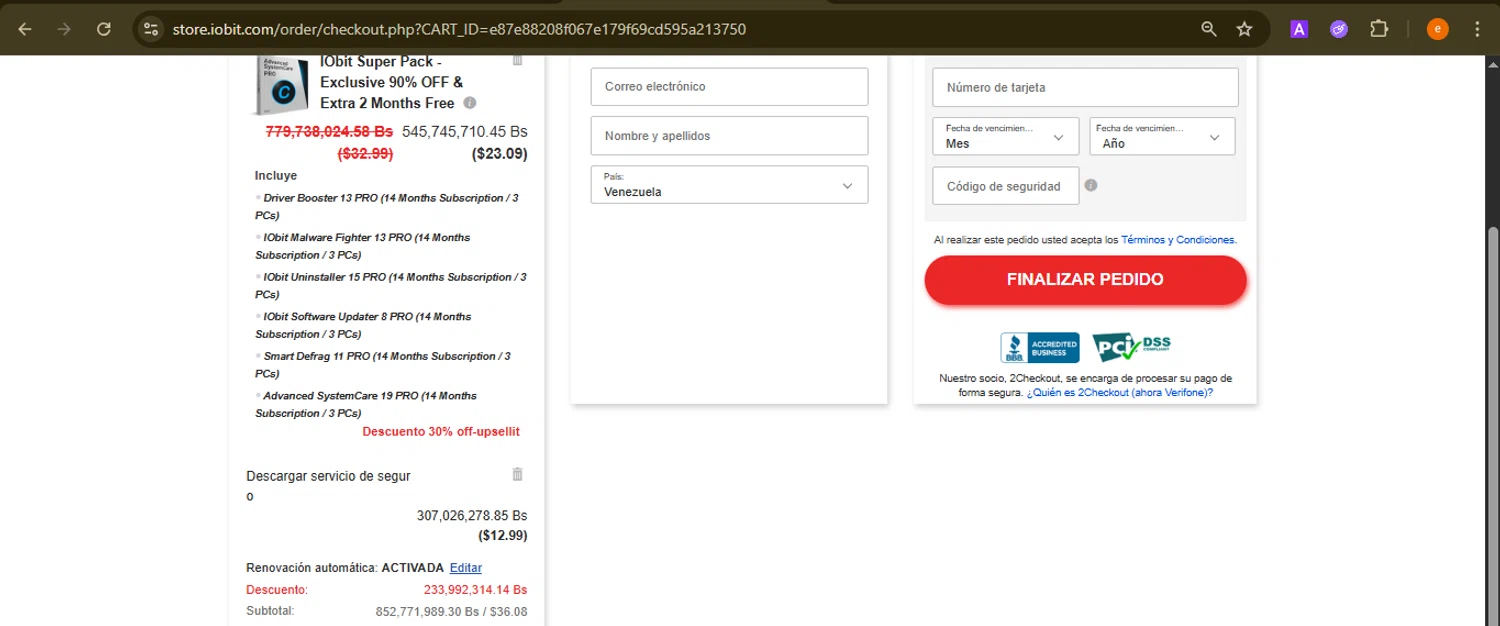 IObit coupon code screenshot showing code UPSELLIT30 applied at IObit checkout page. Uploaded by SimplyCodes community member NobleElite1598 on Nov 19, 2025