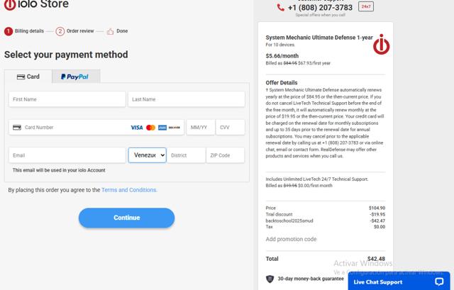 Iolo Technologies checkout page showing Iolo Technologies promo code box | Screenshot taken by SimplyCodes community member on Aug 18, 2025