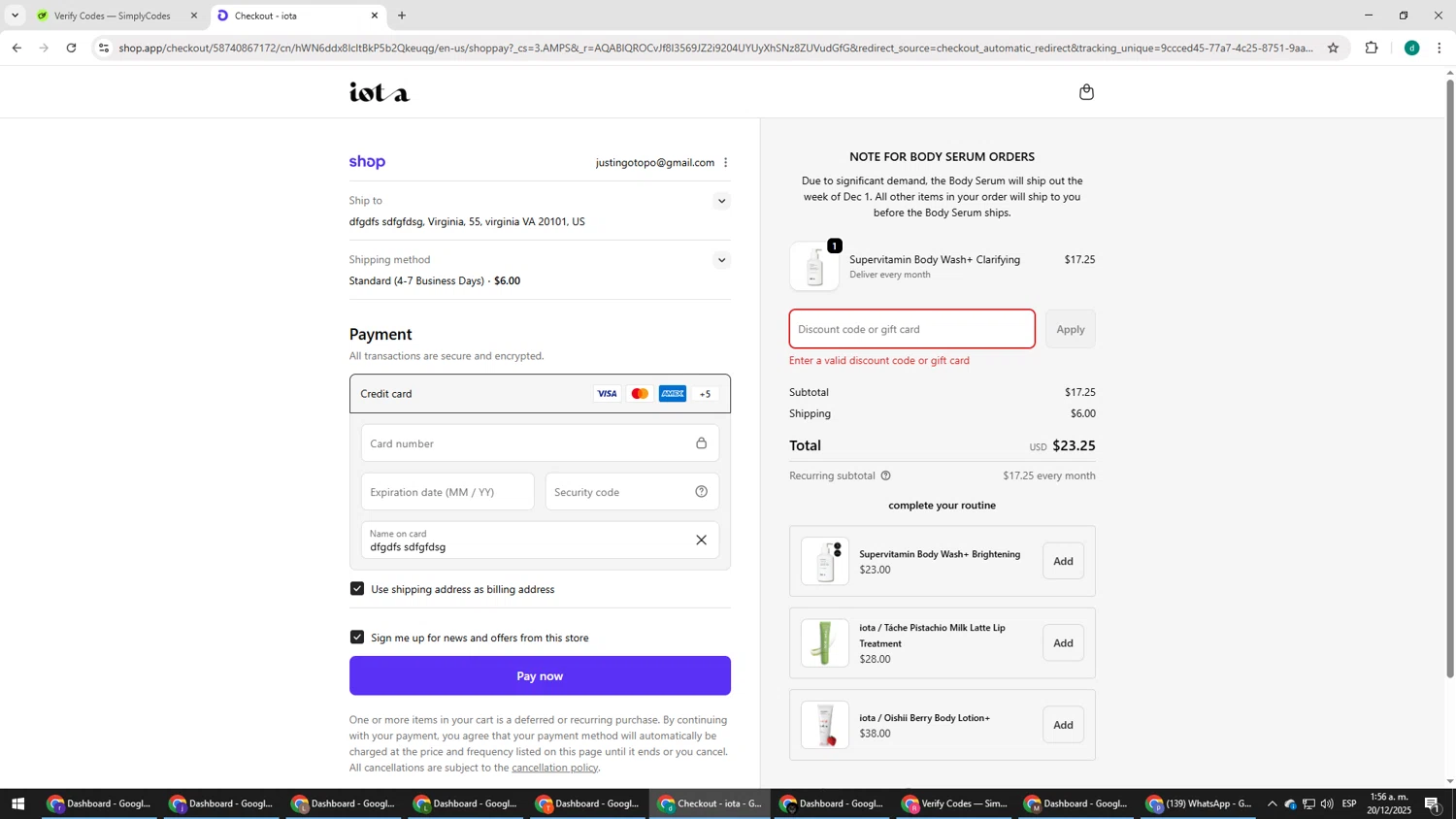 iota body discount code screenshot showing code DAY9 applied at iota body checkout page. Uploaded by SimplyCodes community member HEROESCUDA on Dec 20, 2025