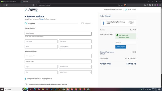 iPromo checkout page showing iPromo promo code box | Screenshot taken by SimplyCodes community member on Apr 12, 2025