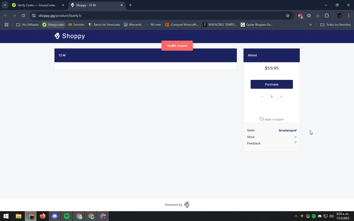Smart IPTV Subscription promo code screenshot showing code BLACKFRIDAY applied at Smart IPTV Subscription checkout page. Uploaded by SimplyCodes community member DealEagle493 on Mar 17, 2025
