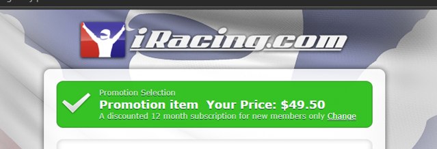 Iracing checkout page showing Iracing promo code box | Screenshot taken by SimplyCodes community member on Jul 17, 2025