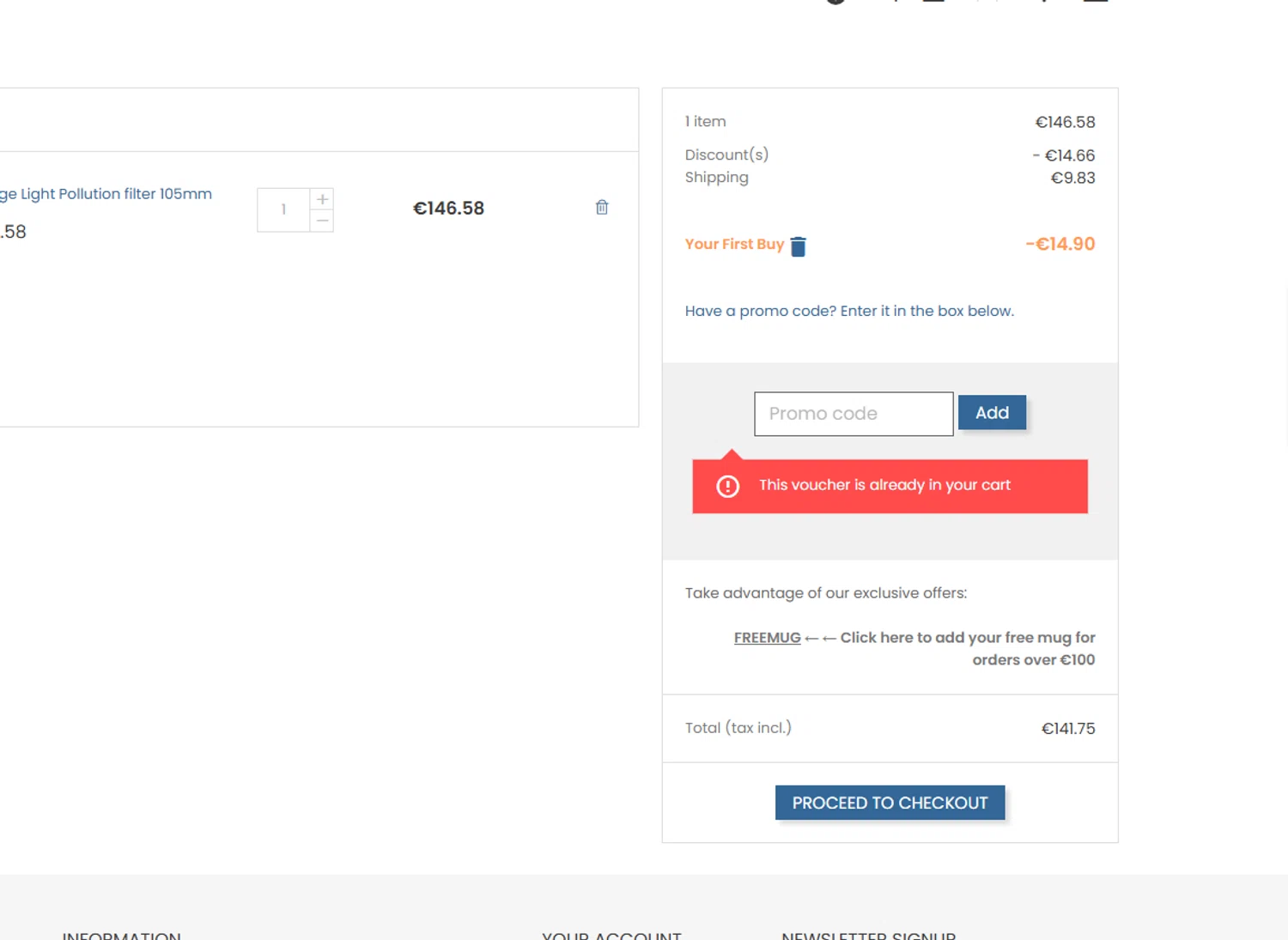 Irix Lens promo code screenshot showing code FIRST applied at Irix Lens checkout page. Uploaded by SimplyCodes community member Enmanuel99 on Jun 6, 2025